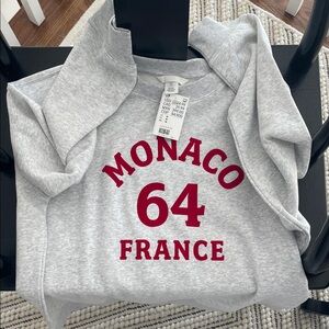 H&M Gray Sweatshirt with Red Print